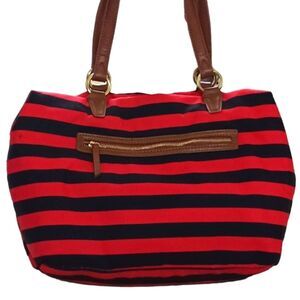 Liz Claiborne Shoulder Bag Red & Blue All Purpose with Pockets & Zipper Closure.